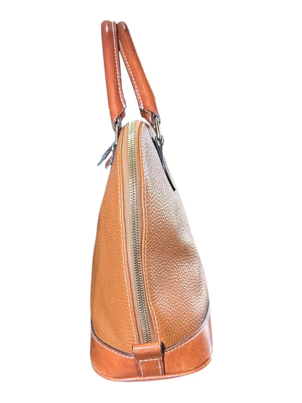 Dooney & Bourke Pebble Grain Zip Zip Satchel Caramel Hand Bag Purse - Picture 12 of 13